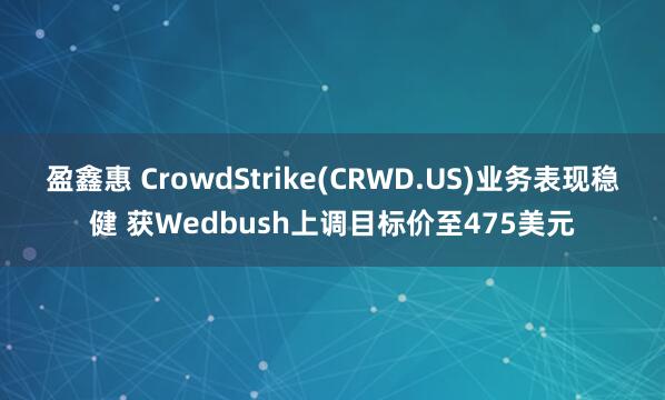盈鑫惠 CrowdStrike(CRWD.US)业务表现稳健 获Wedbush上调目标价至475美元