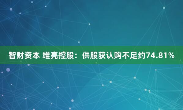 智财资本 维亮控股：供股获认购不足约74.81%